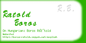 ratold boros business card